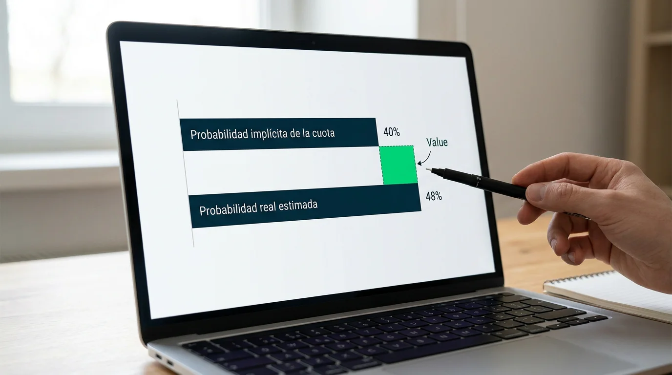 Brecha entre cuota del mercado y probabilidad real en value betting