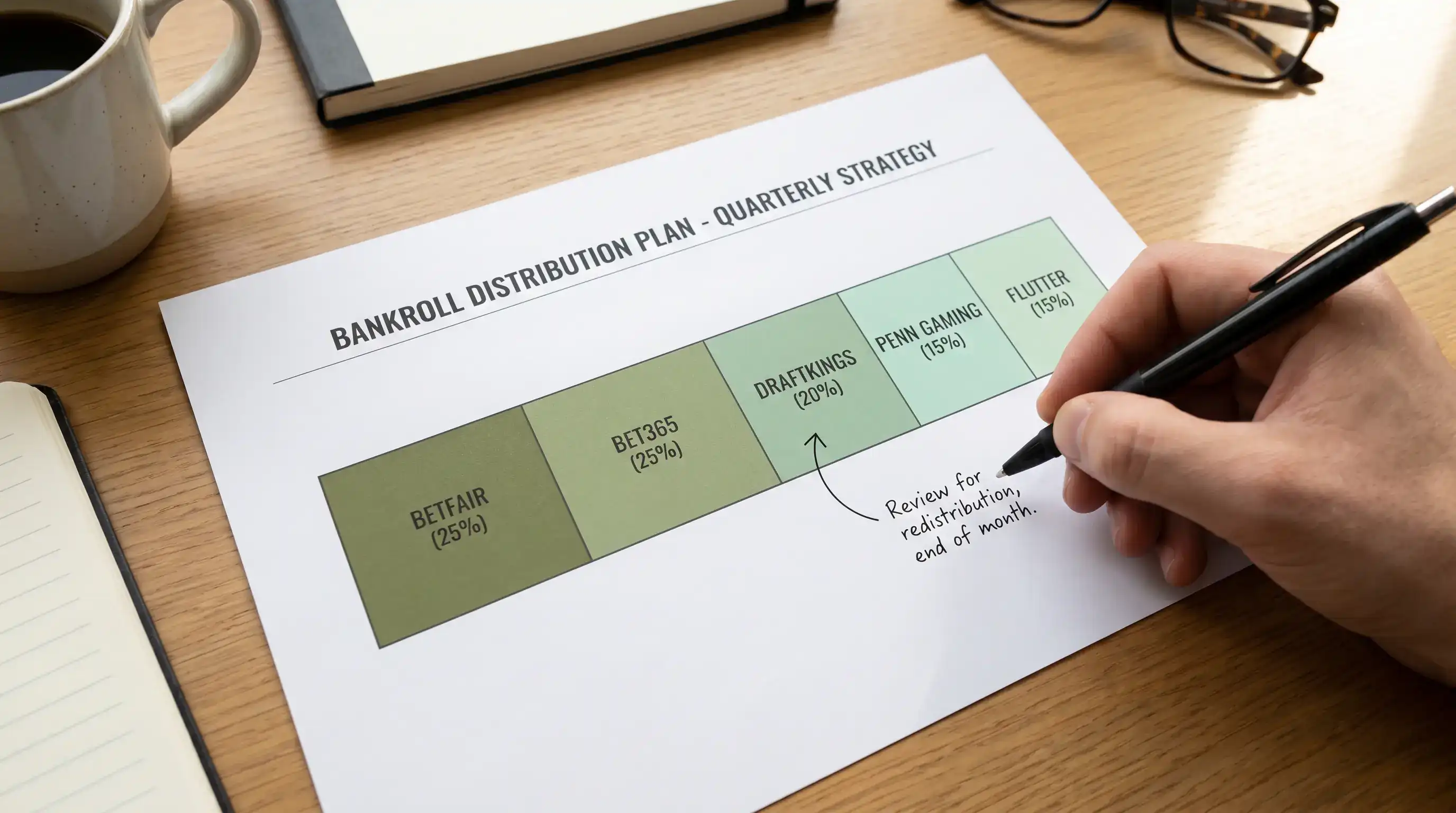 Distribución de capital entre operadores para operativa de surebets