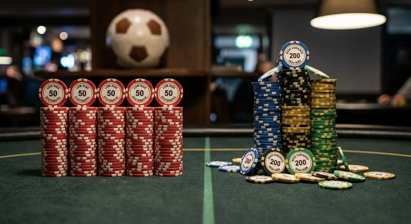 Comparación visual de estrategias de riesgo y beneficio entre surebet y value bet en fútbol
